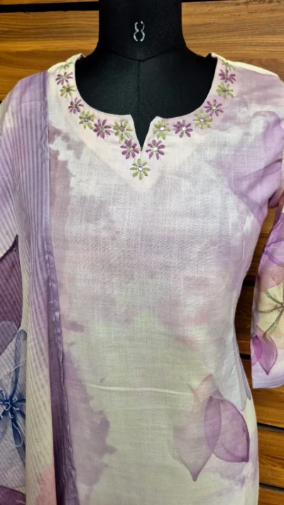 Lavender Bloom Cotton Suit Set - Image 3