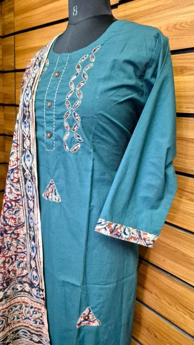 Teal Elegance with Handcrafted Detailing - Image 3