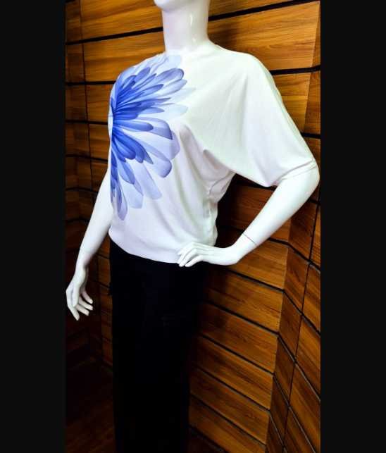 Blue and White Color Top
