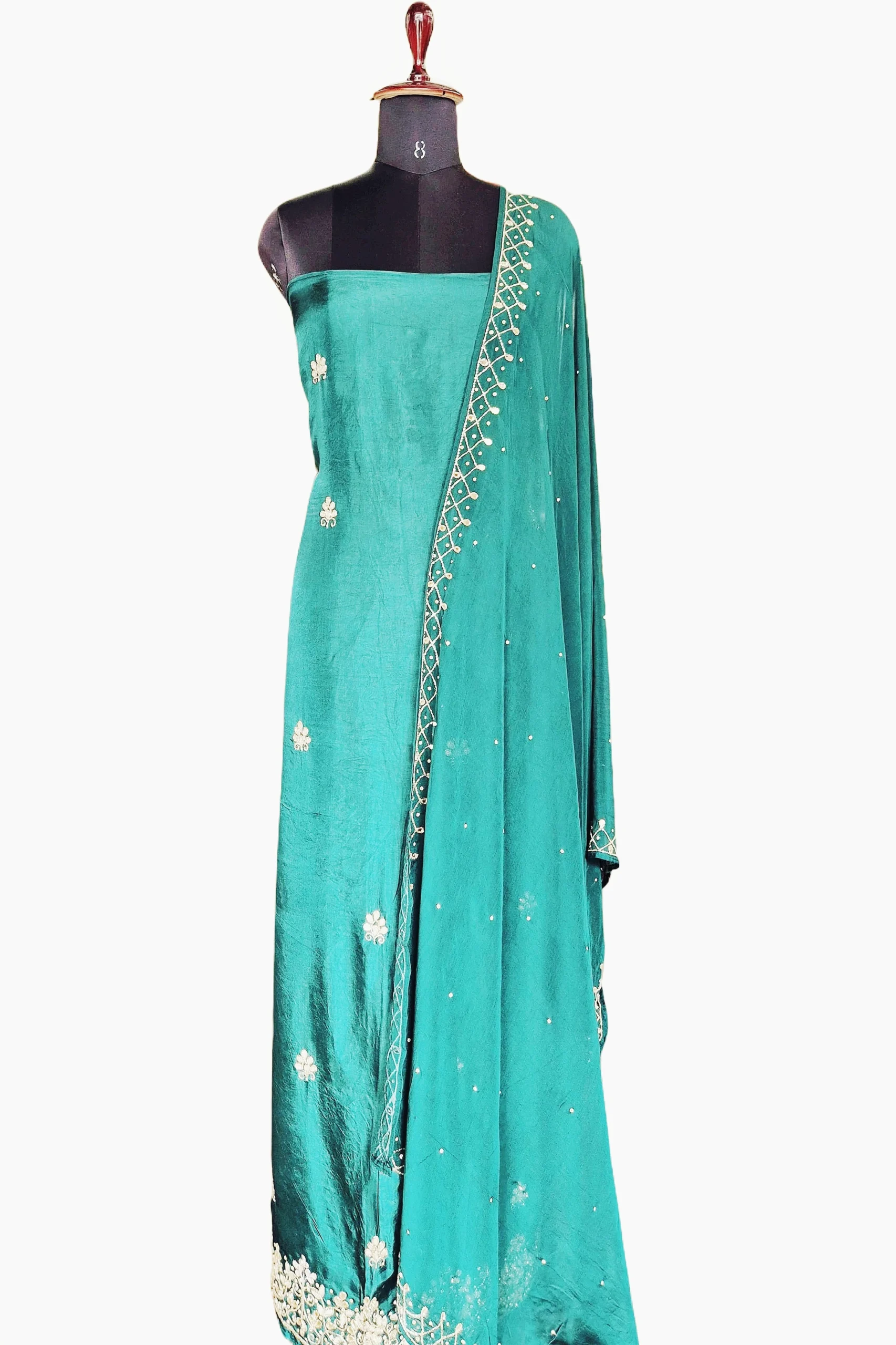 Teal Embroidered