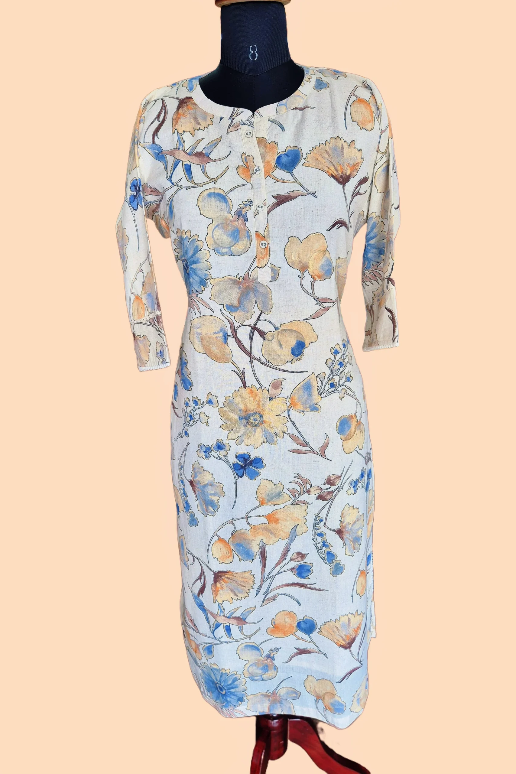 Blue & Peach Floral