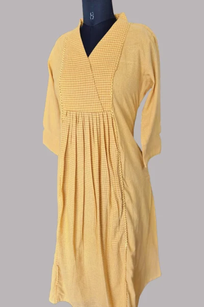 Yellow Checked Cotton - Image 3