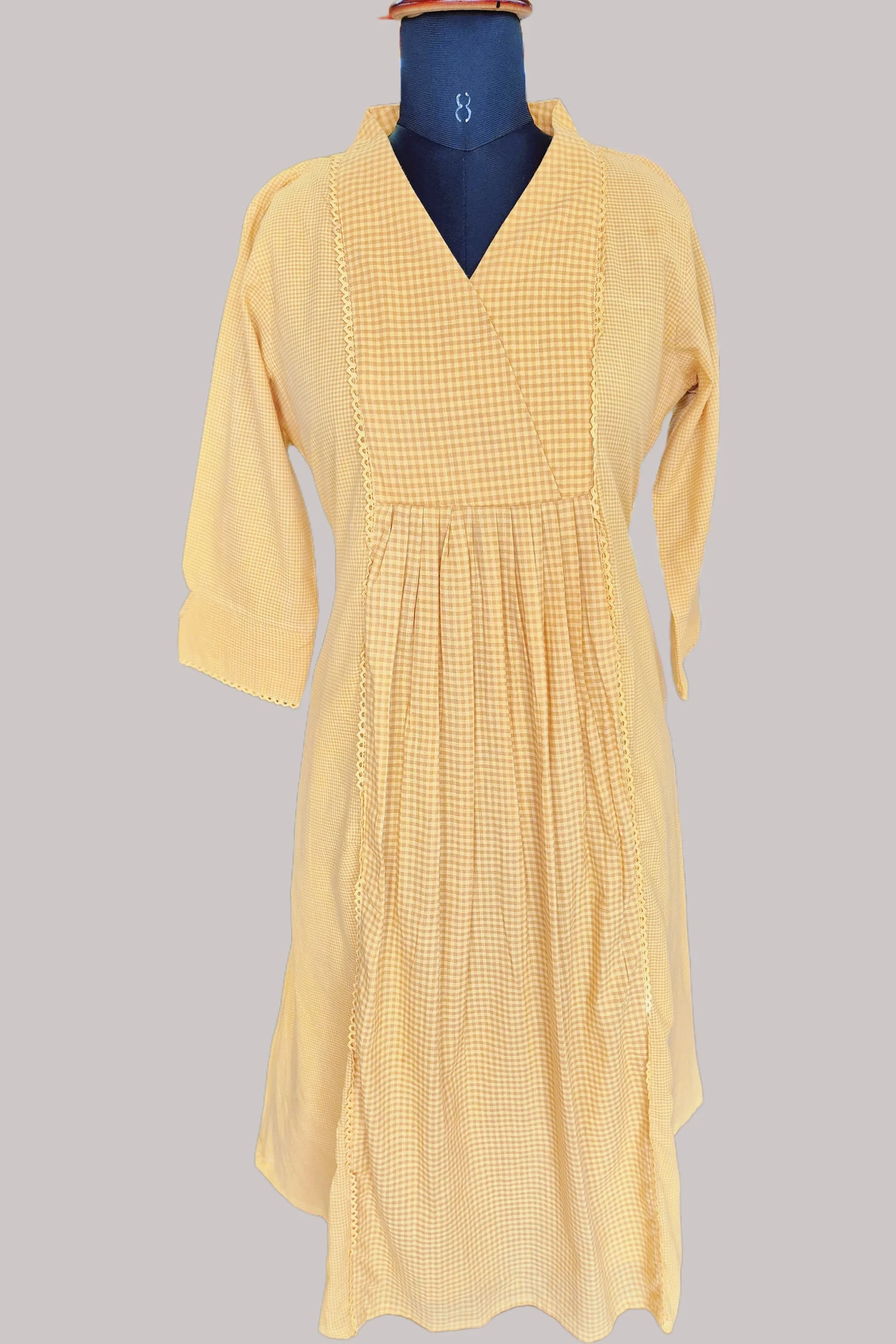 Yellow Checked Cotton