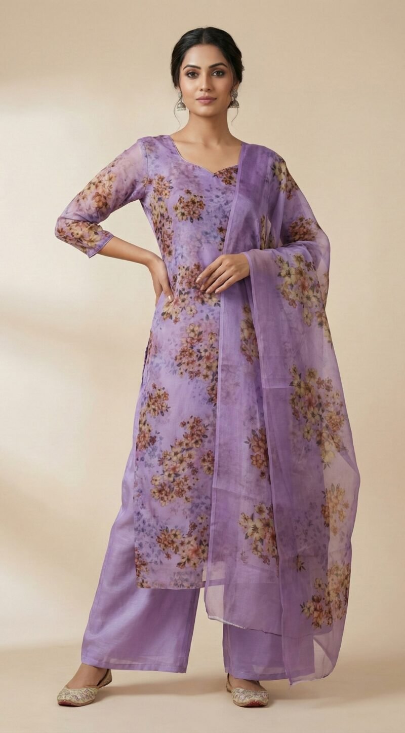 organza unstitched salwar suit